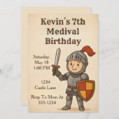 Medival Knight Birthday Kaart (Voorkant / Achterkant)