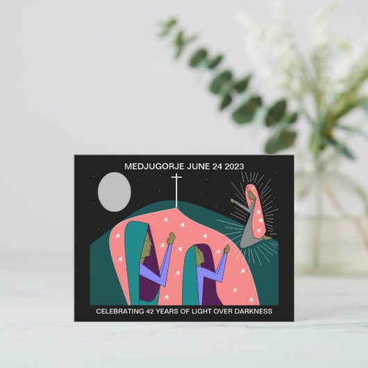 MEDJUGORJE BRIEFKAART 42-JAAR JUBILEUM (Staand voorkant)