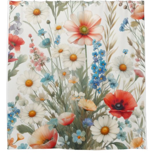 Medley van bloemen 🌷 douchegordijn (Voorkant)