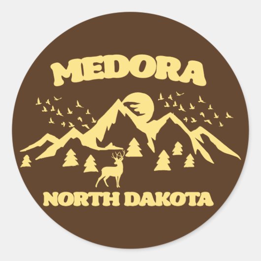 Medora, Noord-Dakota Ronde Sticker (Voorkant)