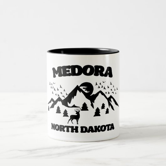Medora, Noord-Dakota Tweekleurige Koffiemok (Center)