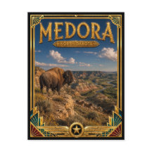 Medora North Dakota Vintage Art Deco Gouden Tijdpe