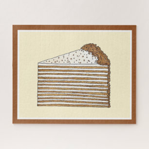 Medovik Honey Cake Slice Russisch Oekraïens Desser Legpuzzel
