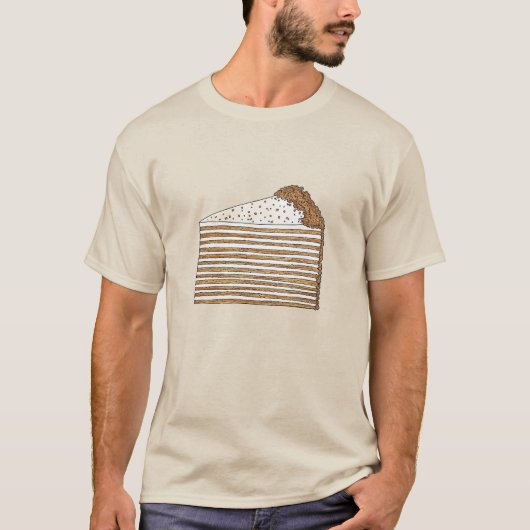 Medovik Honey Cake Slice Russisch Oekraïens Desser T-shirt (Voorkant)