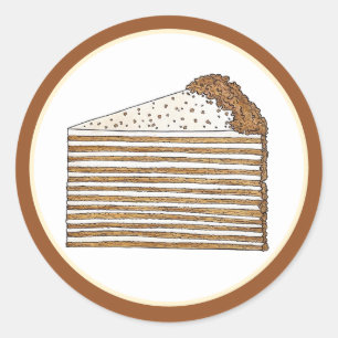 Medovik Medivnyk Russisch Oekraïens honingcake voe Ronde Sticker