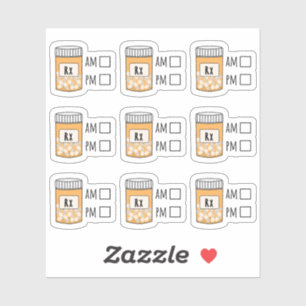 Meds Reminder Medical Prescription Pill Tracker Sticker
