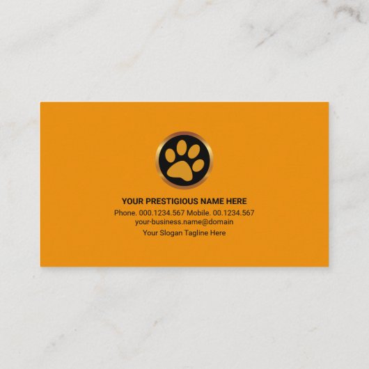 Medue Oranje Tabby Cat Pet Sitting Service Visitekaartje (Achterkant)