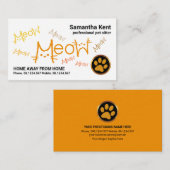 Medue Oranje Tabby Cat Pet Sitting Service Visitekaartje (Voorkant / Achterkant)