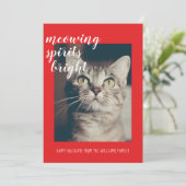 Medue Spirits Bright Uw Kat Foto Holiday Feestdagenkaart (Staand voorkant)