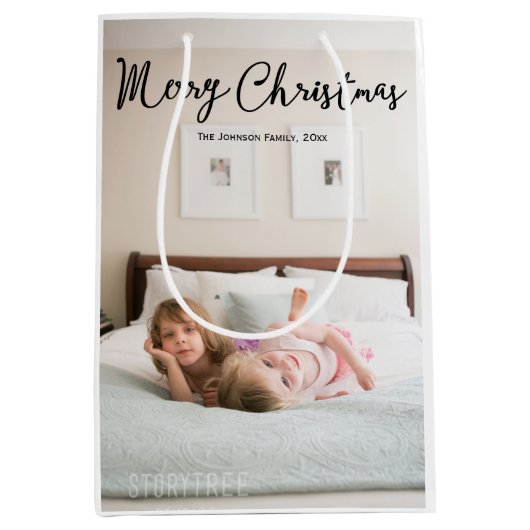 Meduim Cute-foto kerstcadeautjes Medium Cadeauzakje (Voorkant)