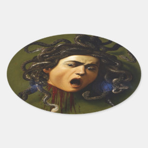 Medusa 1595 - 1598, ingediend door Caravaggio Meri Ovale Sticker