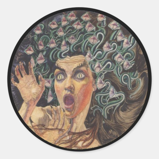 Medusa 1895 ronde sticker (Voorkant)