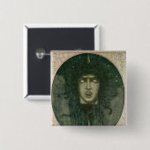 Medusa 1919 vierkante button 5,1 cm (Voorkant /achterkant)