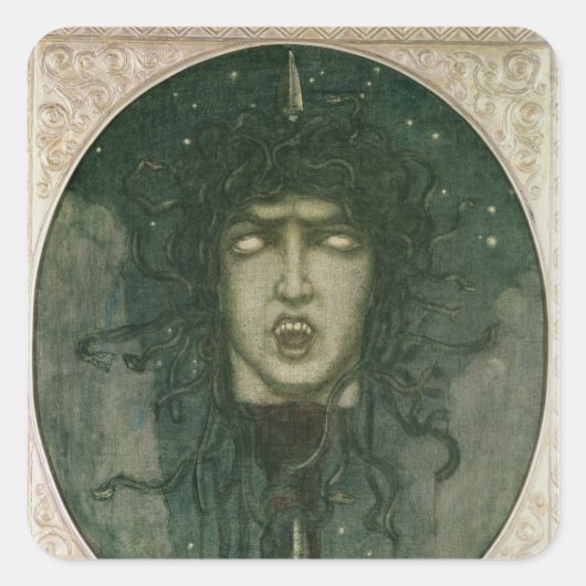 Medusa 1919 vierkante sticker (Voorkant)