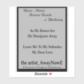 Medusa 1MMHeads Phrases 2025 Horror Boek Sticker (Vel)