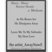 Medusa 1MMHeads Phrases 2025 Horror Boek Sticker (Voorkant)