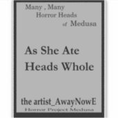 Medusa 2MMHeads Phrases 2025 Horror Boek Awaynowe Sticker (Voorkant)