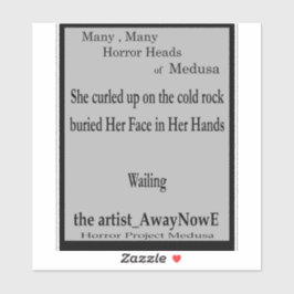 Medusa 3MMHeads Phrases 2025 Horror Boek Awaynowe Sticker