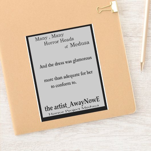 Medusa 4MMHeads Phrases 2025 Horror Boek Awaynowe Sticker (Notitieboek)