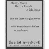 Medusa 4MMHeads Phrases 2025 Horror Boek Awaynowe Sticker (Voorkant)