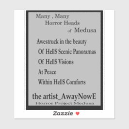 Medusa 5MMHeads Phrases 2025 Horror Boek Awaynowe Sticker