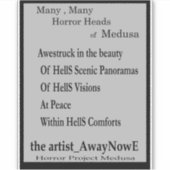 Medusa 5MMHeads Phrases 2025 Horror Boek Awaynowe Sticker (Voorkant)