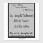 Medusa 6MMHeads Phrases 2025 Horror Boek Awaynowe Sticker (Vel)