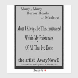 Medusa 6MMHeads Phrases 2025 Horror Boek Awaynowe Sticker
