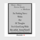 Medusa 7MMHeads Phrases 2025 Horror Book Awaynowe Sticker (Vel)
