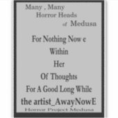 Medusa 7MMHeads Phrases 2025 Horror Book Awaynowe Sticker (Voorkant)