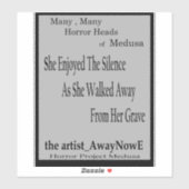 Medusa 8MMHeads Phrases 2025 Horror Book Awaynowe Sticker (Vel)