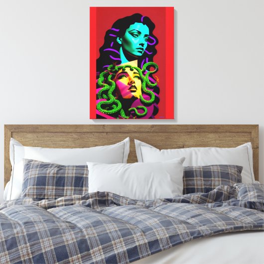 Medusa afgeleid canvas afdruk (Insitu (Slaapkamer))
