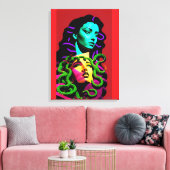 Medusa afgeleid canvas afdruk (Insitu (Woonkamer))
