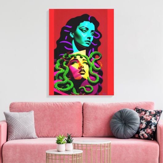 Medusa afgeleid canvas afdruk (Insitu (Woonkamer))