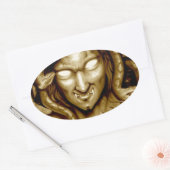 MEDUSA Airbrush Art Original Ovale Sticker (Envelop)