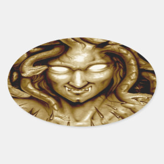 MEDUSA Airbrush Art Original Ovale Sticker