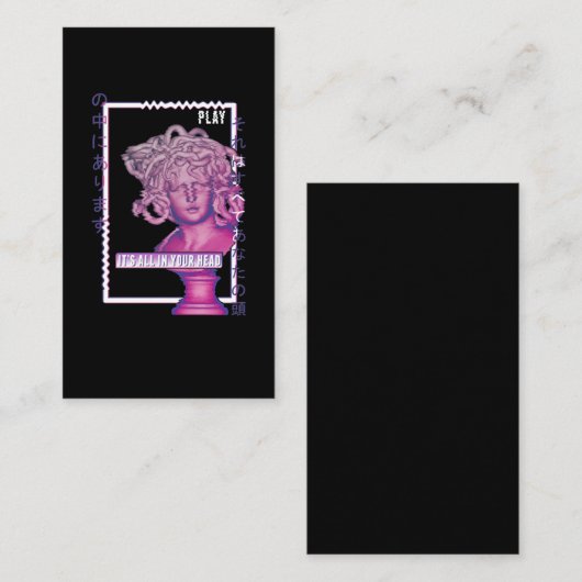 Medusa Ancient Grieks beeld Glitch Vaporwave Visitekaartje (Voorkant / Achterkant)