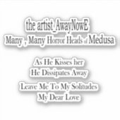 Medusa awaynowe Horror 1MMHead Bphrases Diecut 25 Sticker (Voorkant)