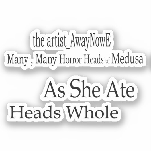 Medusa awaynowe Horror 2MMHead Bphrases Diecut 25 Sticker (Voorkant)