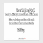 Medusa awaynowe Horror 3MMHead Bphrases Diecut 25 Sticker (Vel)
