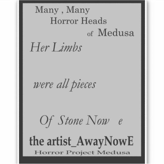 Medusa awaynowe Horror Book 13MMHeads Phrases 2025 Sticker (Voorkant)