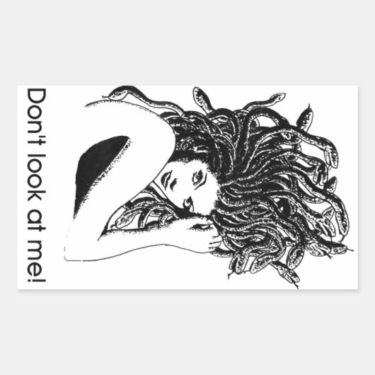 Medusa beschermd rechthoekige sticker (Voorkant)