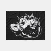 Medusa Blackwork Tattoo Flash Fleece Deken (Voorkant (Horizontaal))