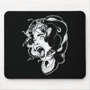 Medusa Blackwork Tattoo Flash Muismat