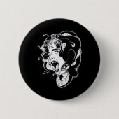 Medusa Blackwork Tattoo Flash Ronde Button 5,7 Cm (Voorkant)