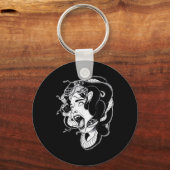 Medusa Blackwork Tattoo Flash Sleutelhanger (Voorkant)