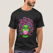 Medusa Blowing Bubblegum P Art Mythology Design  T-shirt (Voorkant)