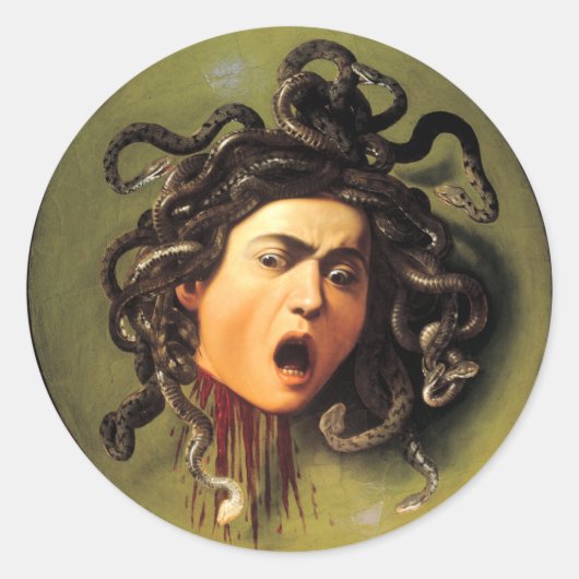 Medusa, Caravaggio Ronde Sticker (Voorkant)