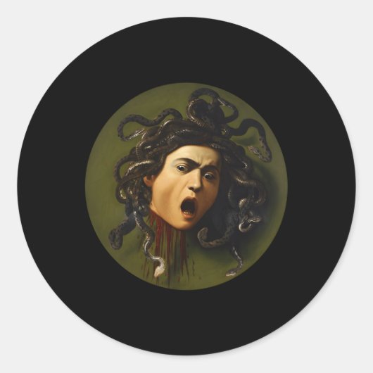 Medusa Caravaggio Ronde Sticker (Voorkant)