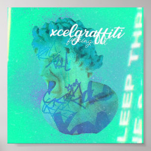 Medusa - Cyaan esthetisch Poster door xcelgraffiti